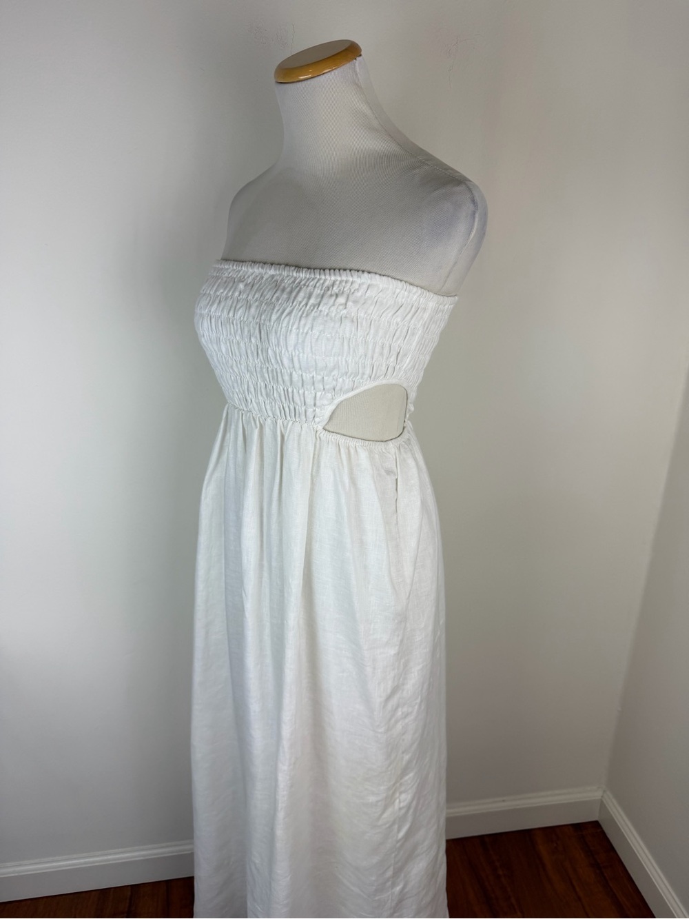 DISSH Nell White Strapless Linen Long Midi Dress Size AU 10 US 6 - Picture 6 of 9